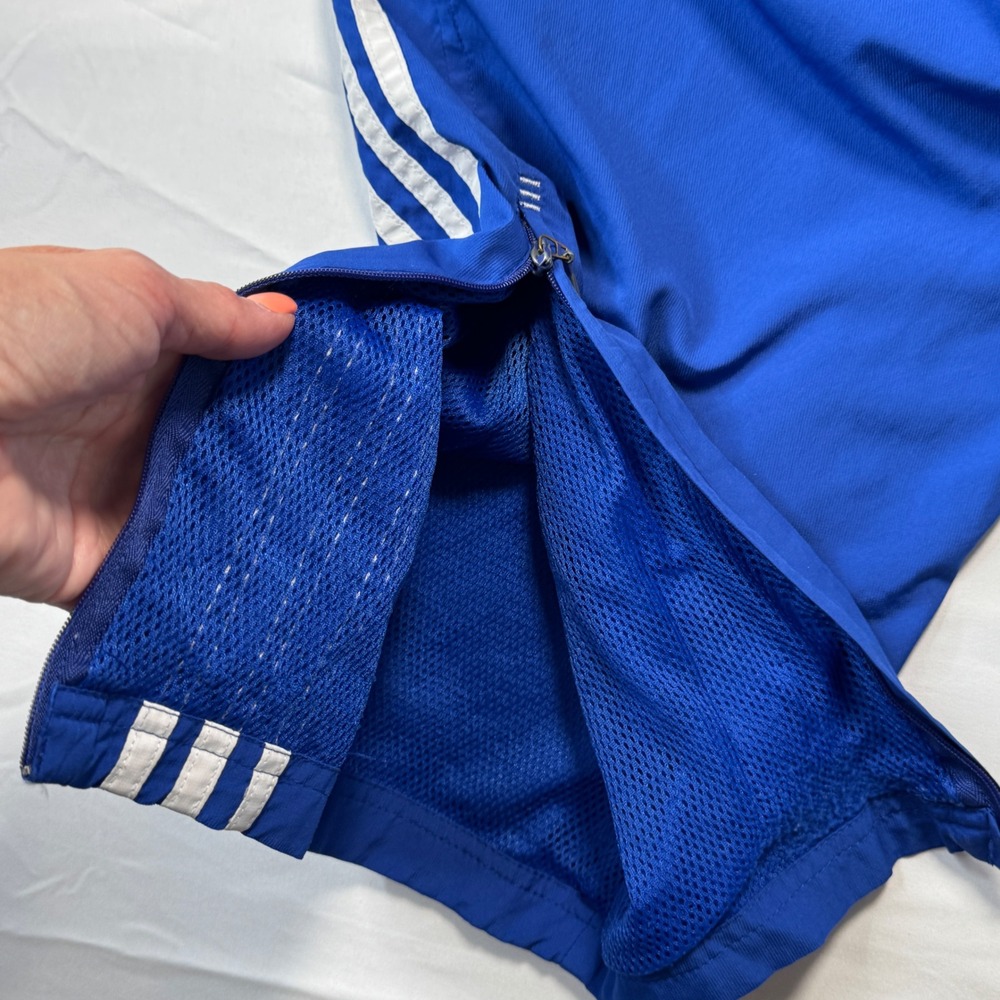 Adidas Track Pants Mens Medium Blue Three Stripe Mesh Lined Athleisure - Picture 8 of 8